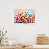 Explosion pastellfarbener Formen Poster (Küche)