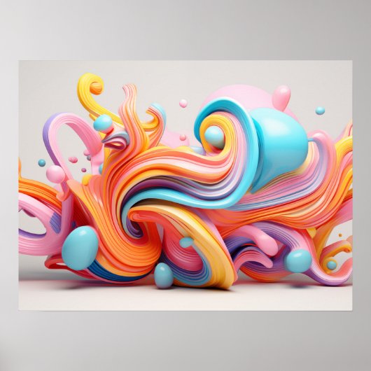 Explosion pastellfarbener Formen Poster (Vorne)