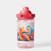 Explosion pastellfarbener Formen Trinkflasche (Rückseite)