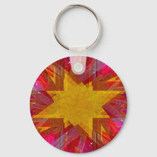 Explosion rosa und gelb grunge schlüsselanhänger