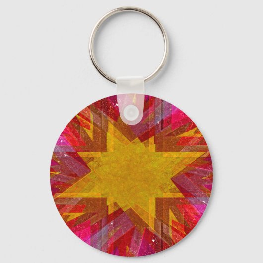 Explosion rosa und gelb grunge schlüsselanhänger (Vorderseite)