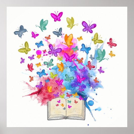 Explosion von Schmetterlingen Poster (Vorne)