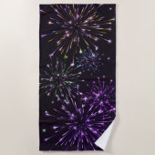 Explosionen von Feuerwerkskörpern Grafik Strandtuch (Vorderseite)