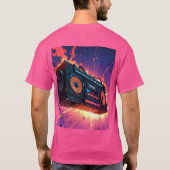 Explosionsartiger Retro-Boombox-T - Shirt (Rückseite)