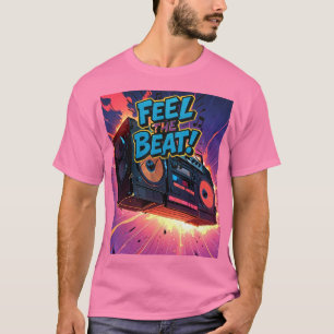 Explosionsartiger Retro-Boombox-T - Shirt - 80er M