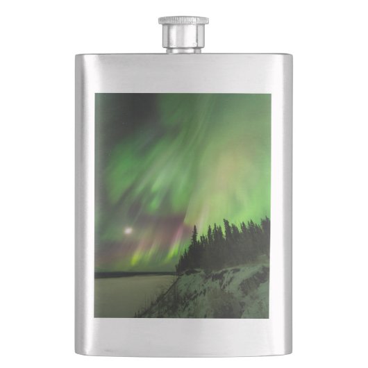 explosionsartiges Aurora Flachmann (Vorderseite)