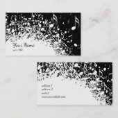 Explosionsdesign für Schwarzweiß-Musik Visitenkarte (Vorne/Hinten)
