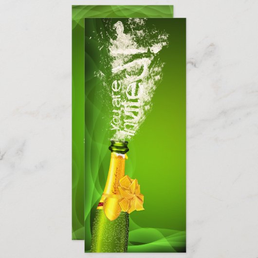 Explosionseinladungen für Champagnerflaschen Einladung (Vorne/Hinten)