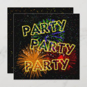 Explosionsende Party Einladung von Feuerwerken (Vorne/Hinten)