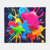 Explosionsfarbige Splash-Kunst Fleecedecke (Vorderseite (Horizontal))