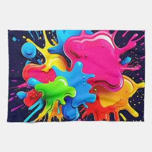 Explosionsfarbige Splash-Kunst Geschirrtuch