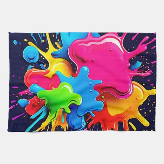 Explosionsfarbige Splash-Kunst Geschirrtuch (Horizontal)