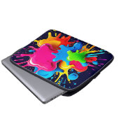 Explosionsfarbige Splash-Kunst Laptopschutzhülle (Vorne Knopf)