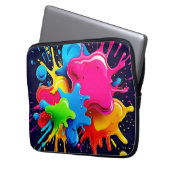 Explosionsfarbige Splash-Kunst Laptopschutzhülle (Vorderseite Links)