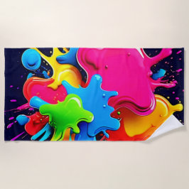 Explosionsfarbige Splash-Kunst Strandtuch