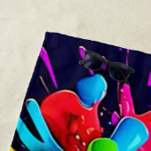 Explosionsfarbige Splash-Kunst Strandtuch (Beispiel)