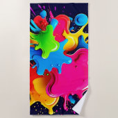 Explosionsfarbige Splash-Kunst Strandtuch (Vorderseite)
