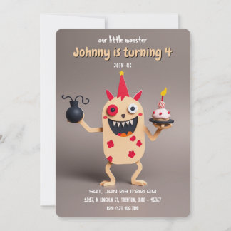 Explosionsgefährdeter Geburtstag - Monster Mayhem  Einladung