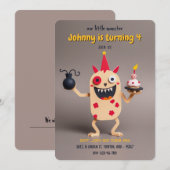 Explosionsgefährdeter Geburtstag - Monster Mayhem Einladung (Vorne/Hinten)