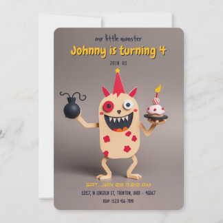Explosionsgefährdeter Geburtstag - Monster Mayhem  Einladung