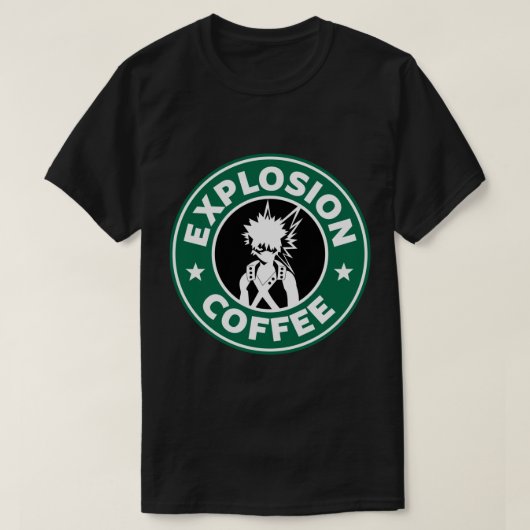 Explosionskaffee (Bakugo)-Aufkleber T-Shirt (Design vorne)