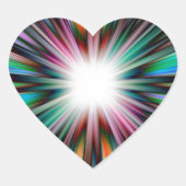 Explosionsmuster der Sternexplosion Herz-Aufkleber (Vorderseite)