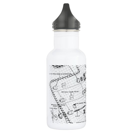 Explosionsnaben-Diagramm (Schwarzes/Weiß) Trinkflasche (Links)