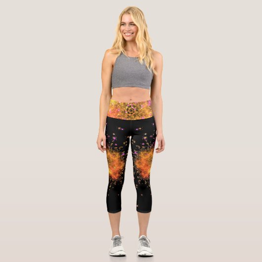 Explosionssteine - Fraktal, Capri Leggings (Vorderseite)