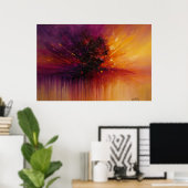 Explosive Abstrakte Energie – Farbige abstrakte Wa Poster (Heimbüro)
