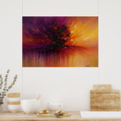 Explosive Abstrakte Energie – Farbige abstrakte Wa Poster (Küche)