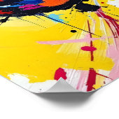 Explosive abstrakte Gestalt des Regenbogenhirns Poster (Ecke)