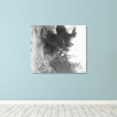 Explosive Explosion auf der Seite des Berges währe Leinwanddruck (Insitu (Holzboden))