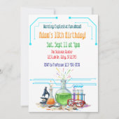 Explosive Fun Science Lab Birthday Einladung (Vorderseite)