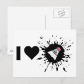 Explosive Ich liebe Badminton Postkarte (Vorne/Hinten)