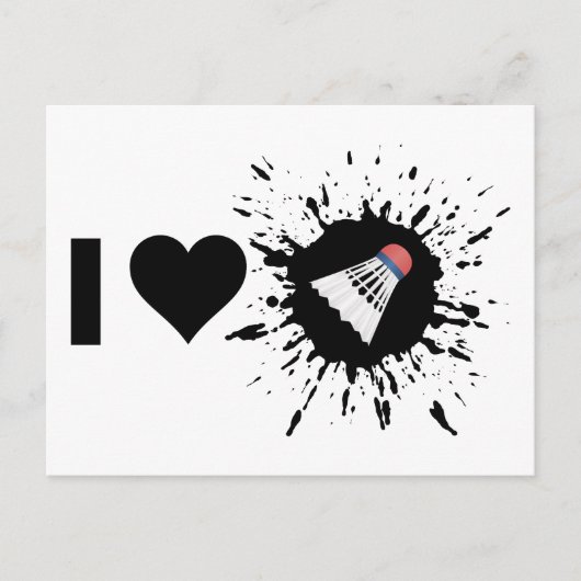 Explosive Ich liebe Badminton Postkarte (Vorderseite)