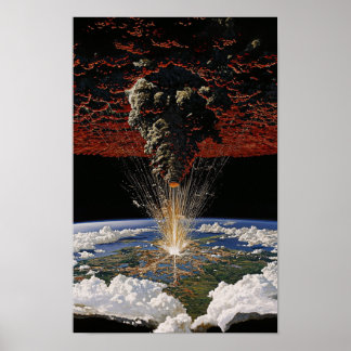 Explosive Impact on Earth Poster