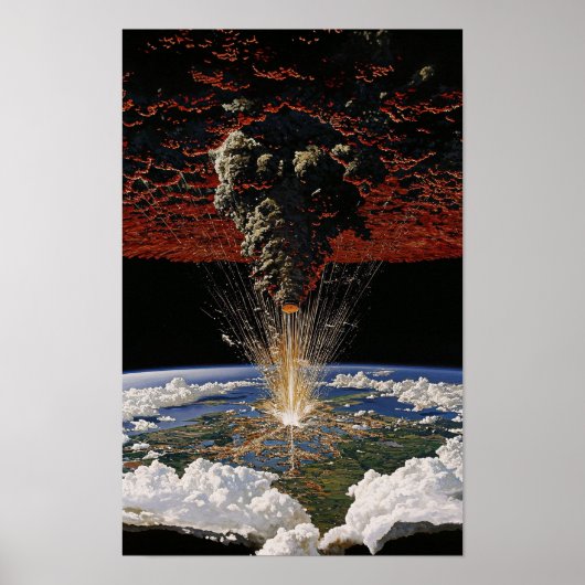 Explosive Impact on Earth Poster (Vorne)