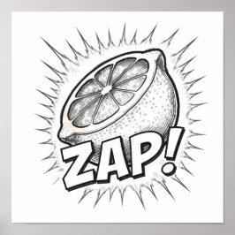 Explosive Pop-Art-Grafik: Eifriger Zapping-Elan Poster