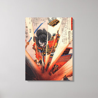 Explosive Samurai-Malerei um 1800 Leinwanddruck