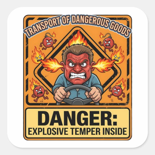 Explosive Temper Trucker | ADR digital download Quadratischer Aufkleber (Vorderseite)