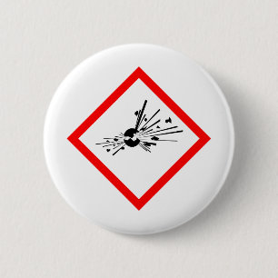 Explosives Warnzeichen Button