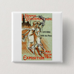 Expo 1914 für die moderne Frau Button