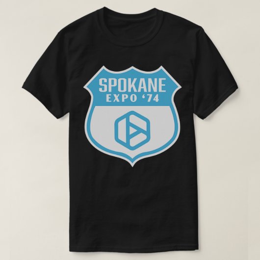 Expo 74 Spokane Welten Fair Retro Shield Blue T-Shirt (Design vorne)
