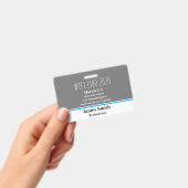 Expo ID Horizontal grau, weiß und blau Ausweis (Handheld)