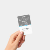 Expo ID Vertikal grau, weiß und blau Ausweis (Handheld)