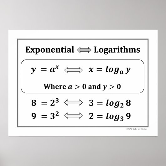 Exponential- und Logarithmusposter Poster (Vorne)