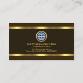 Export Minimalistisch markanter Goldlinien Visitenkarte (Rückseite)