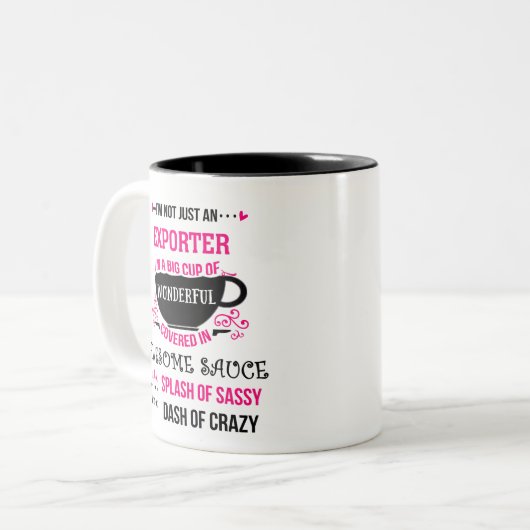 Exporteur Wunderbar Phantastisch Sassy Zweifarbige Tasse (Vorderseite Links)