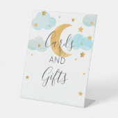 Expositor en L Moon & Stars Kinderduschkarten und Sockelschild (Vorderseite)