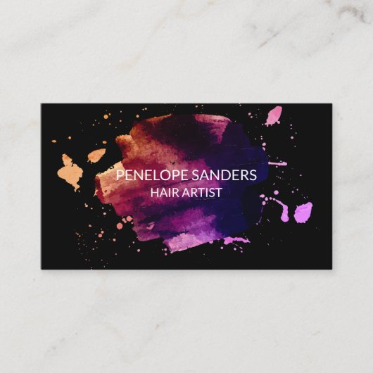 Express Brushed | Schwarzer Hintergrund Visitenkarte (Vorderseite)